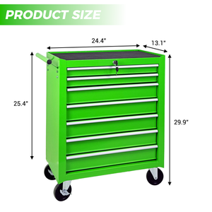 Rolling Tool Chest with 7-Drawer Tool Box - Green