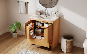 30" Softened Modern Bathroom Vanity with Ceramic Sink