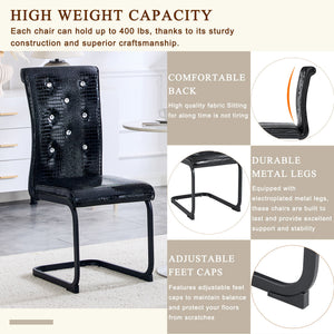 Alligator Skin Upholstered Dining Chairs