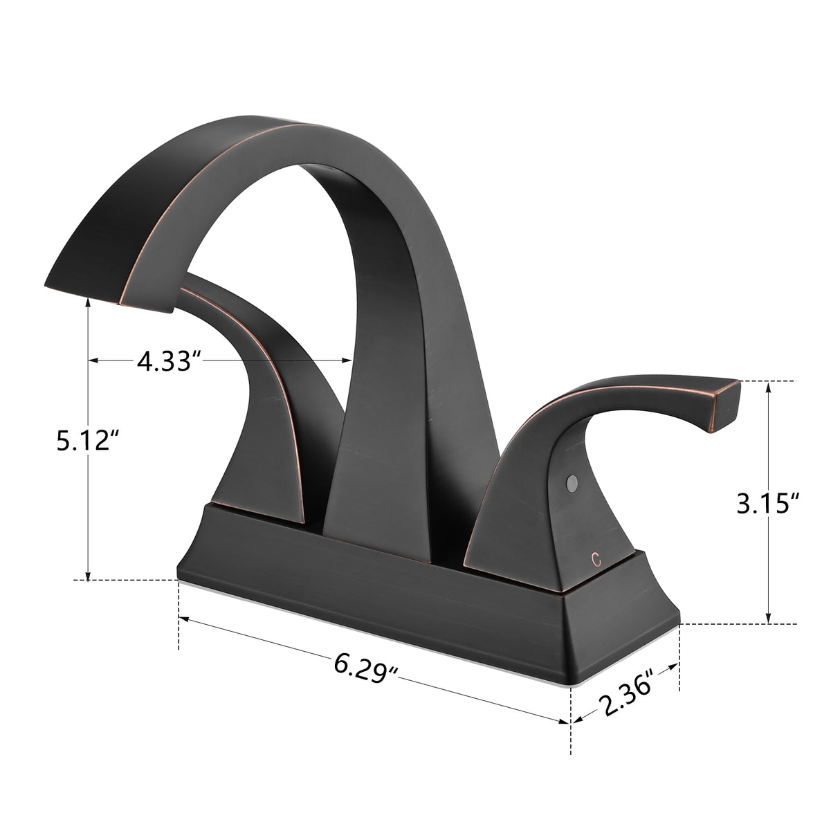 Two Handle 4 Inch Centerset Bathroom Sink Faucet with Pop-Up Drain, Oil Rubbed Bronze