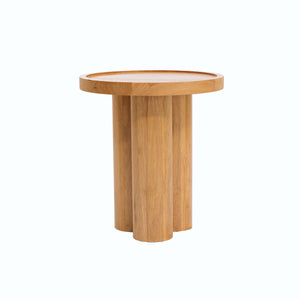 Round Solid Wood End Table