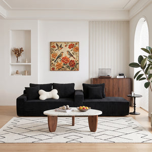 94.06 Inch Right Chaise L Shaped Boneless Cloud Sectional Sofa