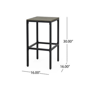 Outdoor Bar Stool With Slat Design And Metal Frame (Set of 2) - Best Buy Furniture