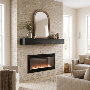 60" Fireplace Mantel Pine Wood Wall-Mounted & Floating Shelf