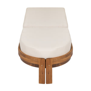 Patio Acacia Wood Chaise Lounge Chairs with Adjustable Backrest Set of 2