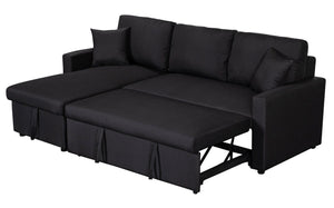 Paisley - Fabric Reversible Sleeper Sectional Sofa With Storage Chaise