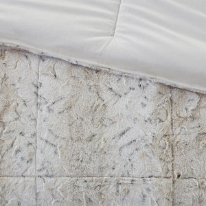 Full/Queen 4PC Faux Fur Comforter Set