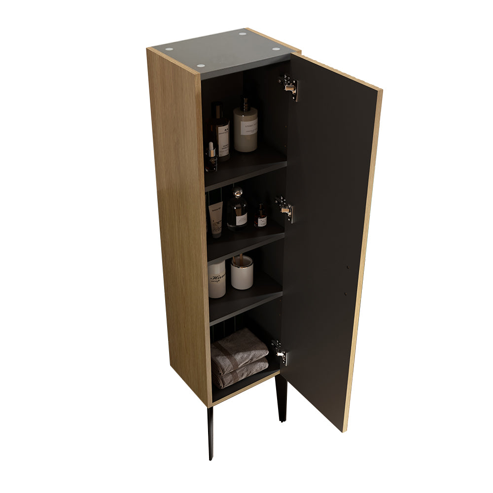 Emilia-14S Striped Matt Bathroom Vanity Cabinet, Antique Black