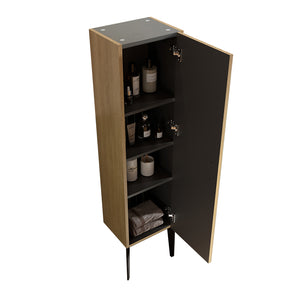 Emilia-14S Striped Matt Bathroom Vanity Cabinet, Antique Black