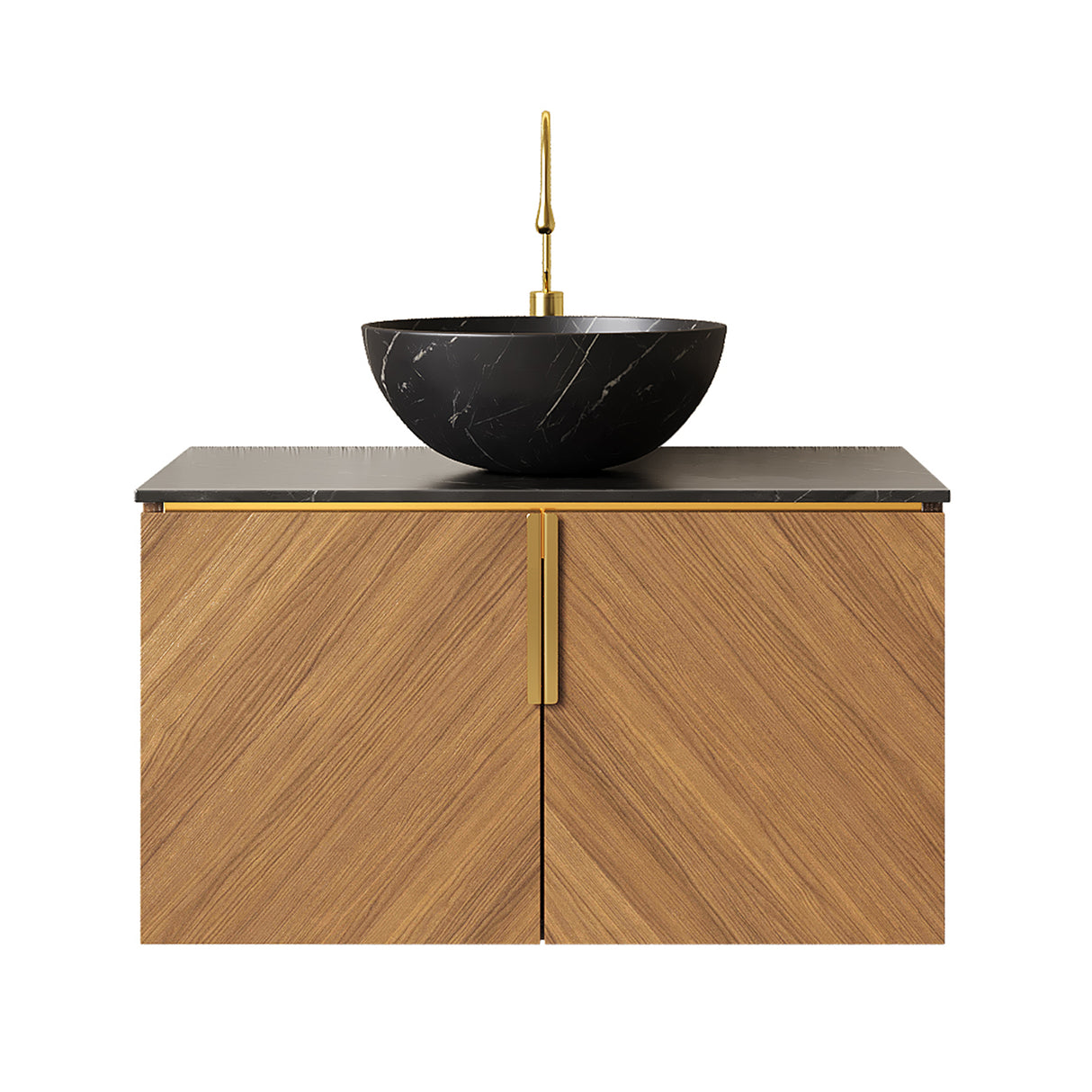 ARAI 30" Bathroom Vanity & Sink, Floating Plywood Storage Cabinet with 2 Doors