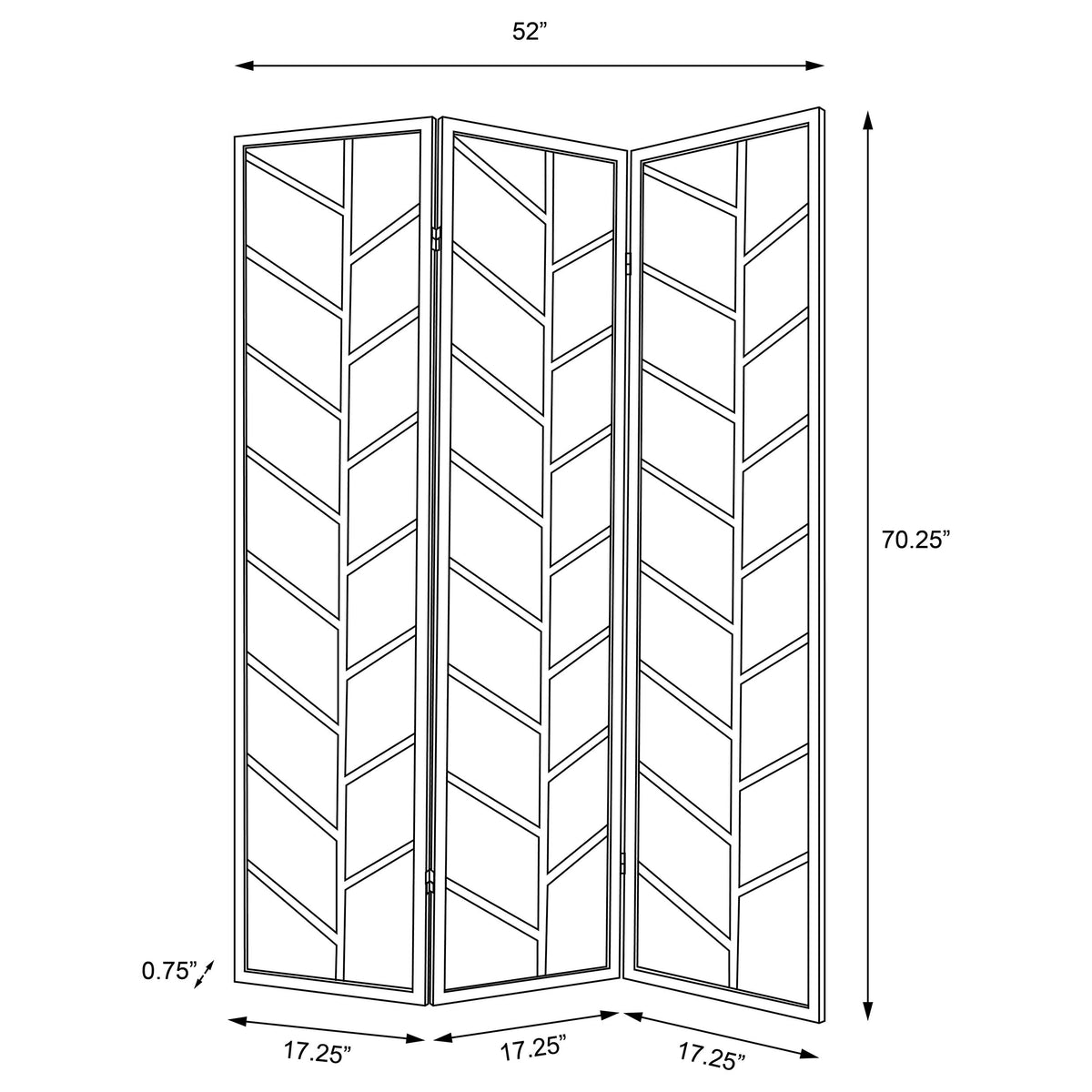 Jute and Pine Privacy Screen with Folding 3-Panel Design - Walnut
