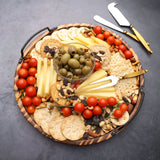 Aria Scorched Wood Serving Tray with Handles