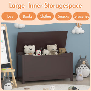 Toy Box Storage With Safety Hinged Lid