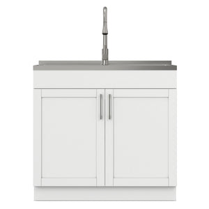 Modern Shaker All-In-One Laundry Utility Sink And Cabinet With Pull-Out Faucet