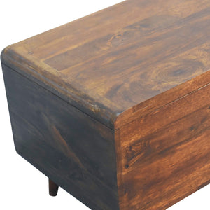 Solid Wood Curved Chestnut Blanket Box