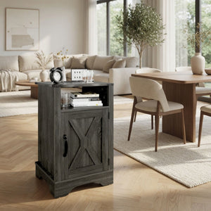 Farmhouse Nightstand, Charging Station & Storage