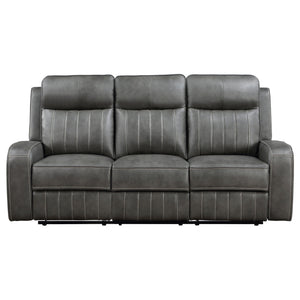 Forrest - Motion Reclining Sofa Comfort With Elegant Tufting And Wide Track Arms - Gray