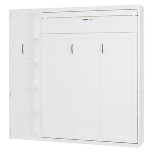 Murphy Wall Bed With Shelves, Wardrobe And LED Lights