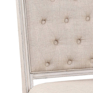 Wynsor Fabric & Antique Champagne Finish Side Chair (Set of 2)