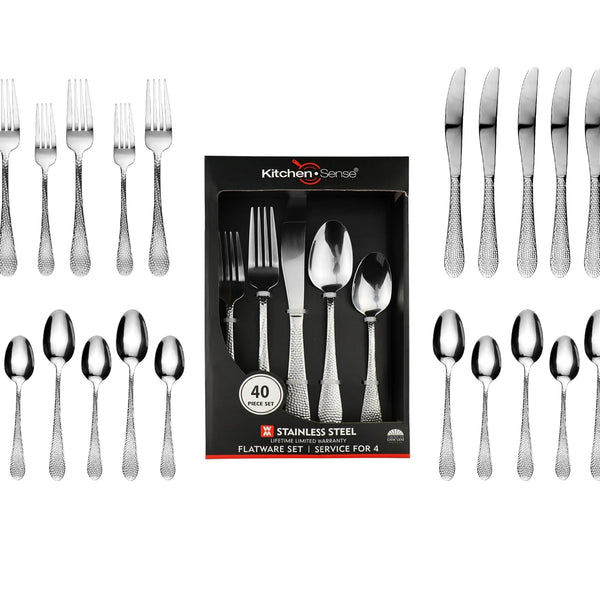 40 Piece Stainless Steel Silverware Set for 8