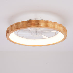 20" Plum Blossom Flush Mount Ceiling Fan with Lights and Remote