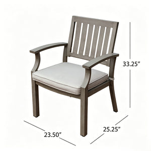 7-Piece Outdoor Dining Set with Aluminum Chairs & Iron Legs
