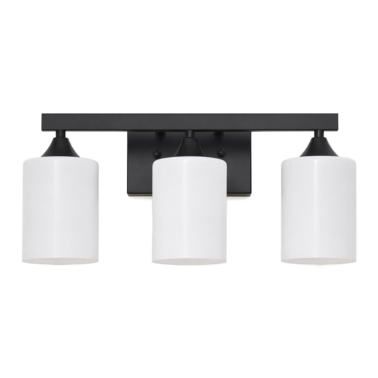 3-Light Matte Black Bathroom Vanity Light