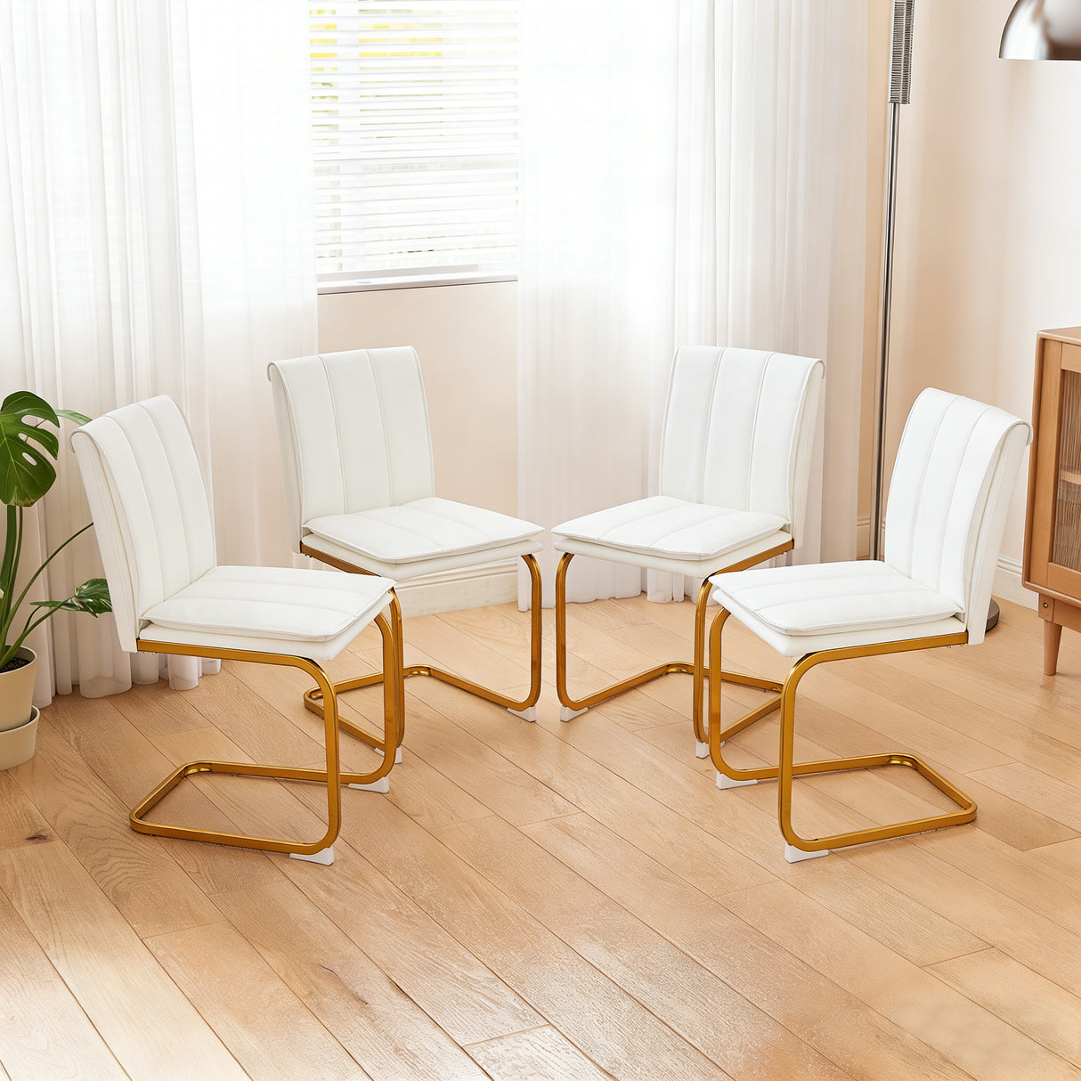 Modern Dining Chairs Set of 4, PU Leather