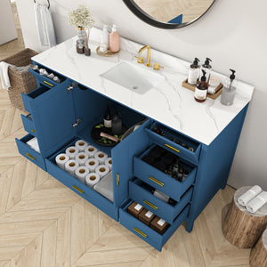 60" Modern Solid Wood Bathroom Vanity with Sink