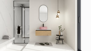 30" Wall-Mounted Bathroom Vanity with Art Ceramic Sink