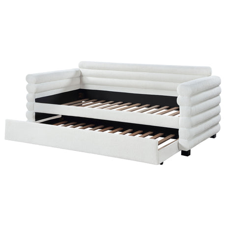 Fandango - Upholstered Twin Day Bed With Trundle - White