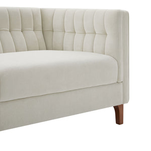 Modern 3 Seater Sofa, Upholstered Couch With Curved Armrests