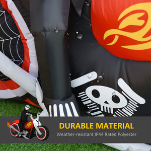 HOMCOM 6' Halloween Inflatable Grim Ghost Biker