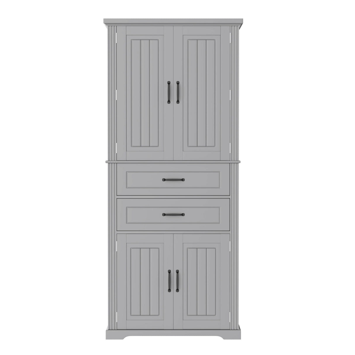 Multi Functional Storage Cabinet With Adjustable Shelves, 2 Drawers, Door Shelves