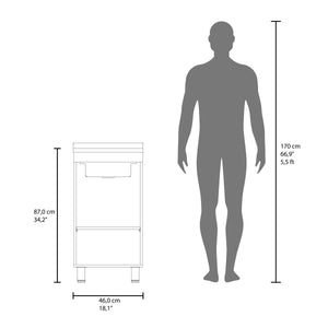 Slee Compact Utility Sink Cabinet with Storage and Metal Legs for Laundry Room