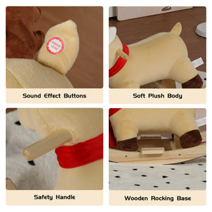 Kids Ride-On Rocking Horse Toy with Jingle Bells