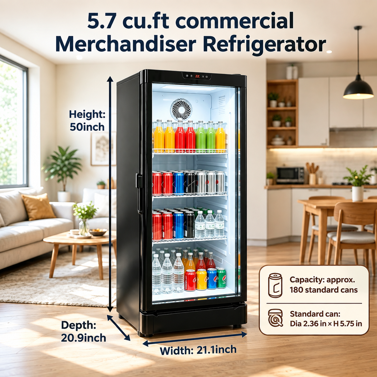 5.7 Cu.Ft Commercial Beverage Cooler