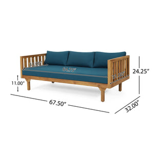 Claremont - 3 Seater Daybed Teak Acacia Wood Water Resistant Cushions - Best Buy Furniture