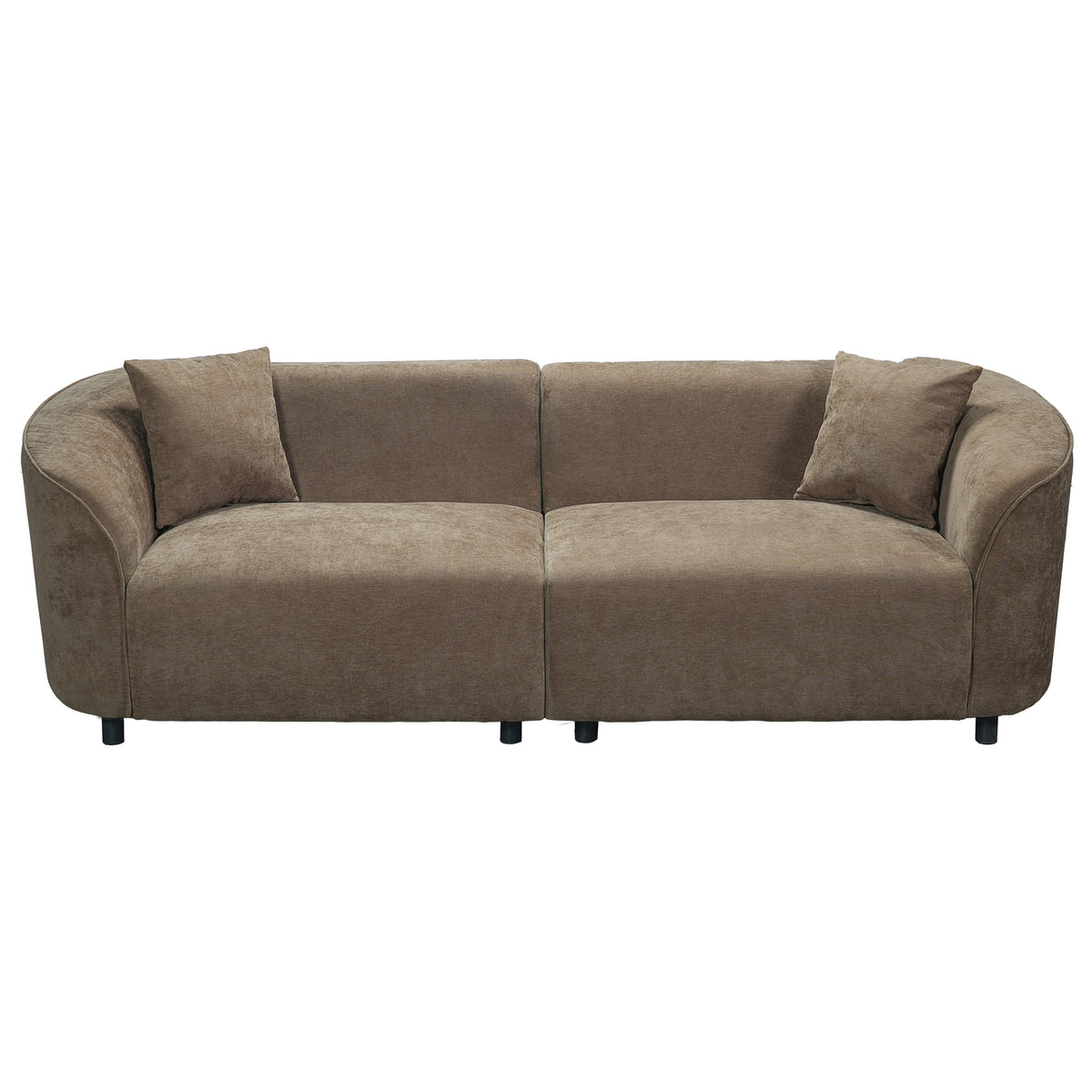 87" Curved Contemporary Sofa in Brown