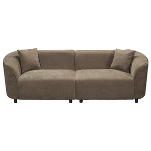 87" Curved Contemporary Sofa in Brown
