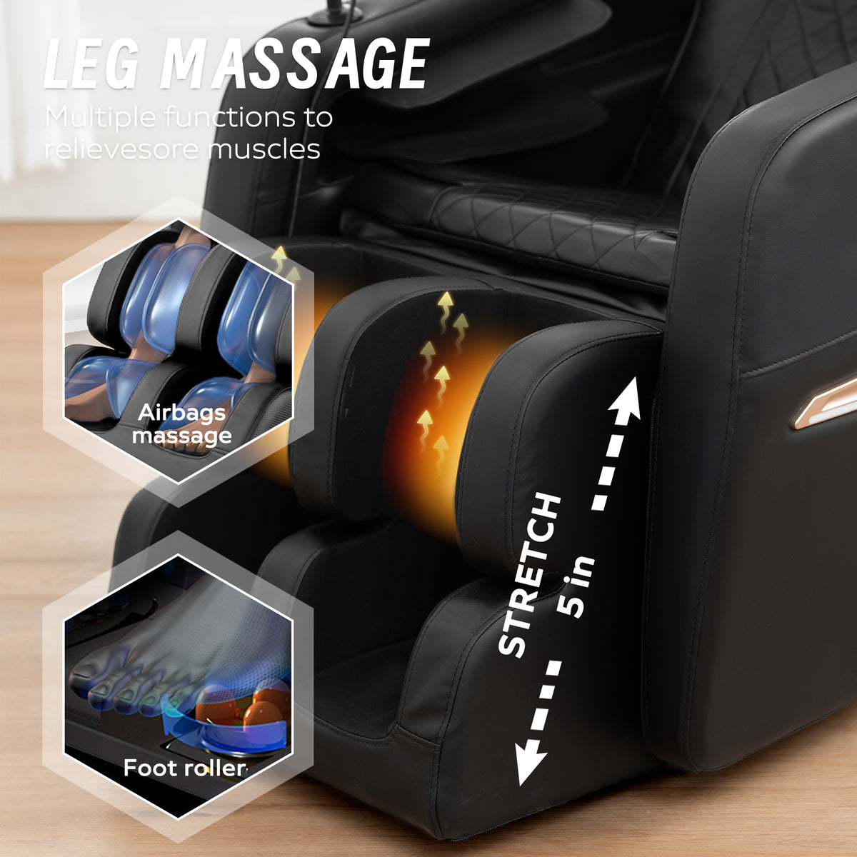 Massage Chair Recliner With Zero Gravity And Full Body Air Pressure