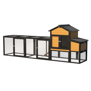 Outdoor Wooden Chicken Coop with Run
