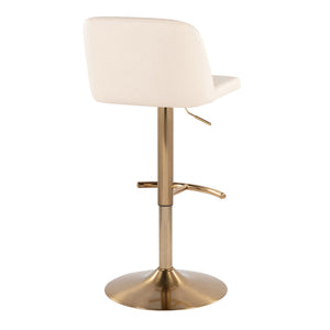 Toriano - Contemporary Adjustable Barstool With Swivel With Rounded T Footrest (Set of 2)