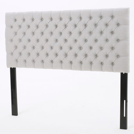 Queen Size Headboard With Button Tufting - Light Gray - Best Buy Furniture