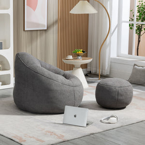 Bedding Bean Bag Sofa Chair High Pressure Foam With Footrest