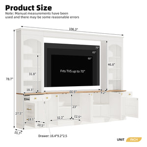 Farmhouse Arched Entertainment Center Wall Unit
