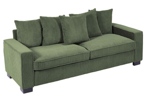 Luxe Sofa With 5 Matching Toss Pillows, Sleek Design, Spacious And Comfortable 3 Seater Couch