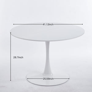 Mid-Century Tulip Dining Table With Round Top