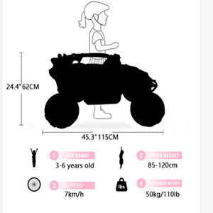 Ride On Kids Electric Truck With Remote Control, Front & Rear Suspension