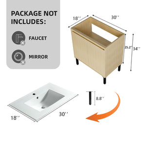 30 Inch Bathroom Vanity Without Sink